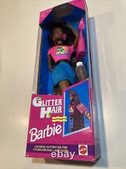 Glitter Hair Barbie African American Long Hair Doll Vintage Mattel 11332 New