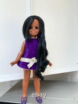 Gorgeous Vintage Ideal Black Velvet Doll Crissy African American Beautiful