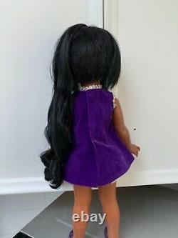 Gorgeous Vintage Ideal Black Velvet Doll Crissy African American Beautiful