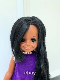 Gorgeous Vintage Ideal Black Velvet Doll Crissy African American Beautiful