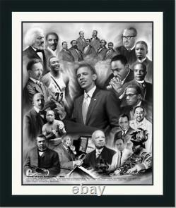 Great African American Men Framed Famous Black Men Collage Art in Double Mat