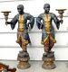 Great Antique Pair 6 Foot Tall Blackamoor African American Statues / Sculptures