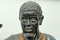 Great Antique Pair 6 Foot Tall Blackamoor African American Statues / Sculptures