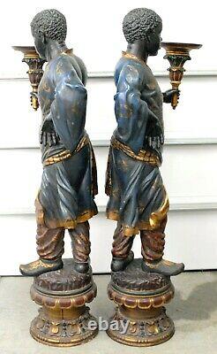 Great Pair Of 6 Foot Tall Blackamoor African American Statues / Sculptures