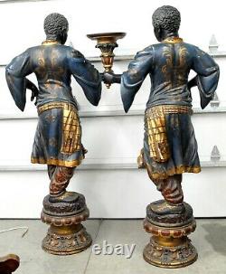 Great Pair Of 6 Foot Tall Blackamoor African American Statues / Sculptures