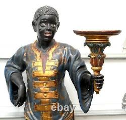 Great Pair Of 6 Foot Tall Blackamoor African American Statues / Sculptures