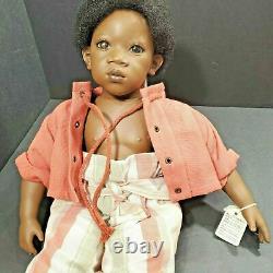 HIMSTEDT African American Doll PEMBA 21 inch #2292 Vintage 1992 Box COA Estate