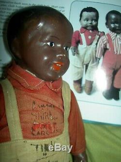 HORSMAN, COTTON JOE black character doll, circa 1910, all original withautographs