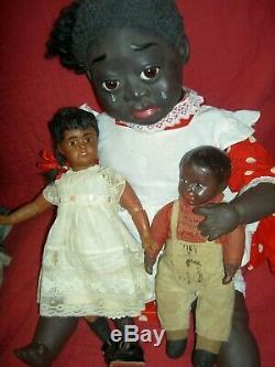 HORSMAN, COTTON JOE black character doll, circa 1910, all original withautographs