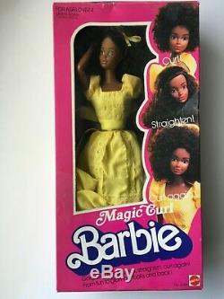 HTF Magic Curl Barbie 1981 AA Christie Black African American Superstar Era NRFB