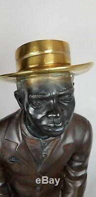 HUGE 40 Seated African American Black Man Bronze Statue