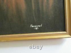 Hammond 1976 Large Black Americana Painting African American Portrait Modernist