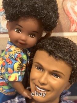 Happy Family Barbie Doll Dad & Son Alan & Ryan African-American Black Dolls HTF