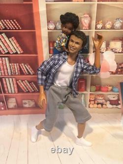 Happy Family Barbie Doll Dad & Son Alan & Ryan African-American Black Dolls HTF