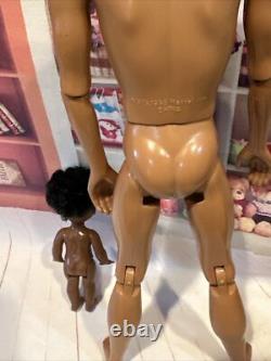Happy Family Barbie Doll Dad & Son Alan & Ryan African-American Black Dolls HTF