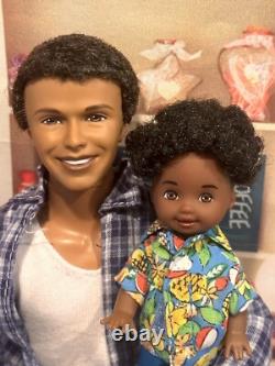 Happy Family Barbie Doll Dad & Son Alan & Ryan African-American Black Dolls HTF