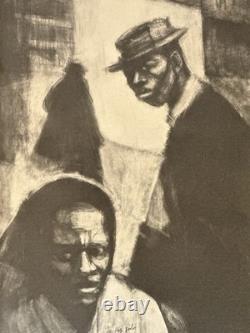 Herman Kofi Bailey Vintage Black African American Figurative Lithograph Old 1972