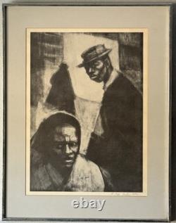 Herman Kofi Bailey Vintage Black African American Figurative Lithograph Old 1972