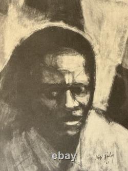 Herman Kofi Bailey Vintage Black African American Figurative Lithograph Old 1972