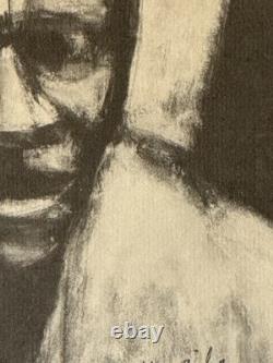 Herman Kofi Bailey Vintage Black African American Figurative Lithograph Old 1972