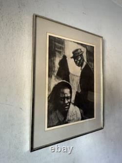 Herman Kofi Bailey Vintage Black African American Figurative Lithograph Old 1972