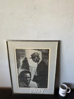Herman Kofi Bailey Vintage Black African American Figurative Lithograph Old 1972
