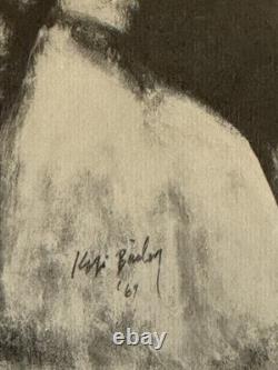 Herman Kofi Bailey Vintage Black African American Figurative Lithograph Old 1972