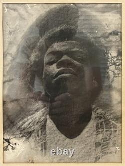 Historic RARE 1970s African American BLACK ARTS Portrait Drawing, WYATT JR
