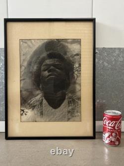 Historic RARE 1970s African American BLACK ARTS Portrait Drawing, WYATT JR