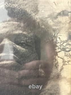 Historic RARE 1970s African American BLACK ARTS Portrait Drawing, WYATT JR