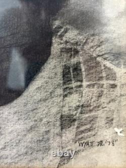 Historic RARE 1970s African American BLACK ARTS Portrait Drawing, WYATT JR