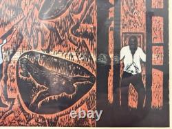 Historic RARE 1970s African American BLACK Civil Rights Lithograph, CATLETT