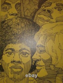 Historic RARE 1978 African American BLACK ARTS Mural Lithograph, WYATT JR