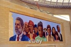 Historic RARE 1978 African American BLACK ARTS Mural Lithograph, WYATT JR