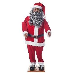 Holiday Time Life Size Animated African American Santa Christmas Décor, 5.8 ft