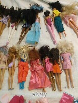 Huge Lot 150+ Vintage to Modern 24 Barbie Dolls Black AA Asian 80s 90s Clothes