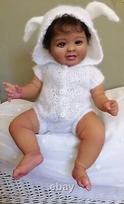 ICradle Realistic Reborn Baby Dolls 24Inch 60cm African American Black Baby D