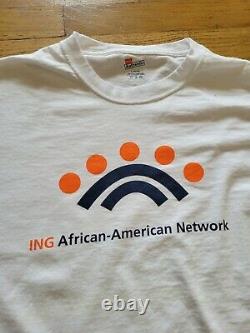 ING african american Bank tee shirt y2k vintage vtg t-shirt rap hip hop sz L $$$