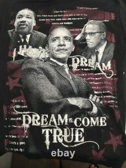 I Have a Dream MLK MALCOM X African American Pride OBAMA Black T-Shirt XL