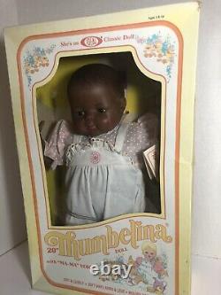 Ideal 1983 Vintage Thumbelina 20 Doll African American Black Ma-ma Voice