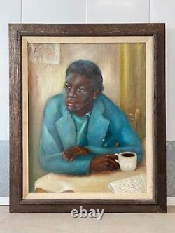 Important Antique Black African American Harlem Renaissance Oil Painting, 30s