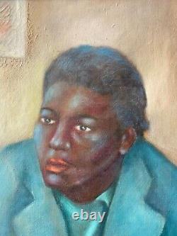 Important Antique Black African American Harlem Renaissance Oil Painting, 30s