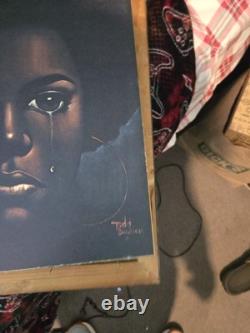 Important Black African American Modern Portrait art print, BERRIEN 1970s