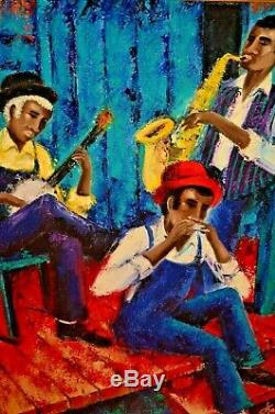 JOEL CHAMPALE African American Black Jazz Musicians House Portrait Oil Painting