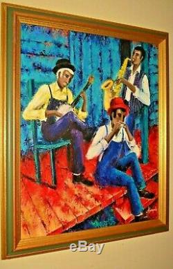 JOEL CHAMPALE African American Black Jazz Musicians House Portrait Oil Painting