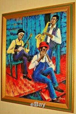 JOEL CHAMPALE African American Black Jazz Musicians House Portrait Oil Painting