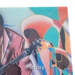 J Kendall Jazz Band African American Black Painting Guitar On Canvas Signed