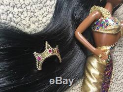 Jewel Mermaid Barbie Doll 1995 Long Black Hair Christie African American Aa New