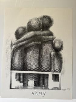 John Biggers Offset Lithograph Black Americana African American Modernist Rare