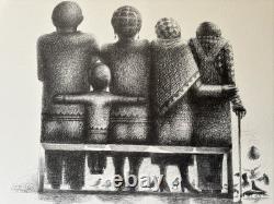 John Biggers Offset Lithograph Black Americana African American Modernist Rare